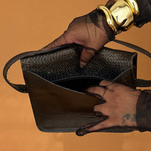 Load image into Gallery viewer, Newly Added: Genuine Leather Vintage Woven Tote Bag