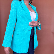 Load image into Gallery viewer, Vintage Silky Double Breasted Blazer