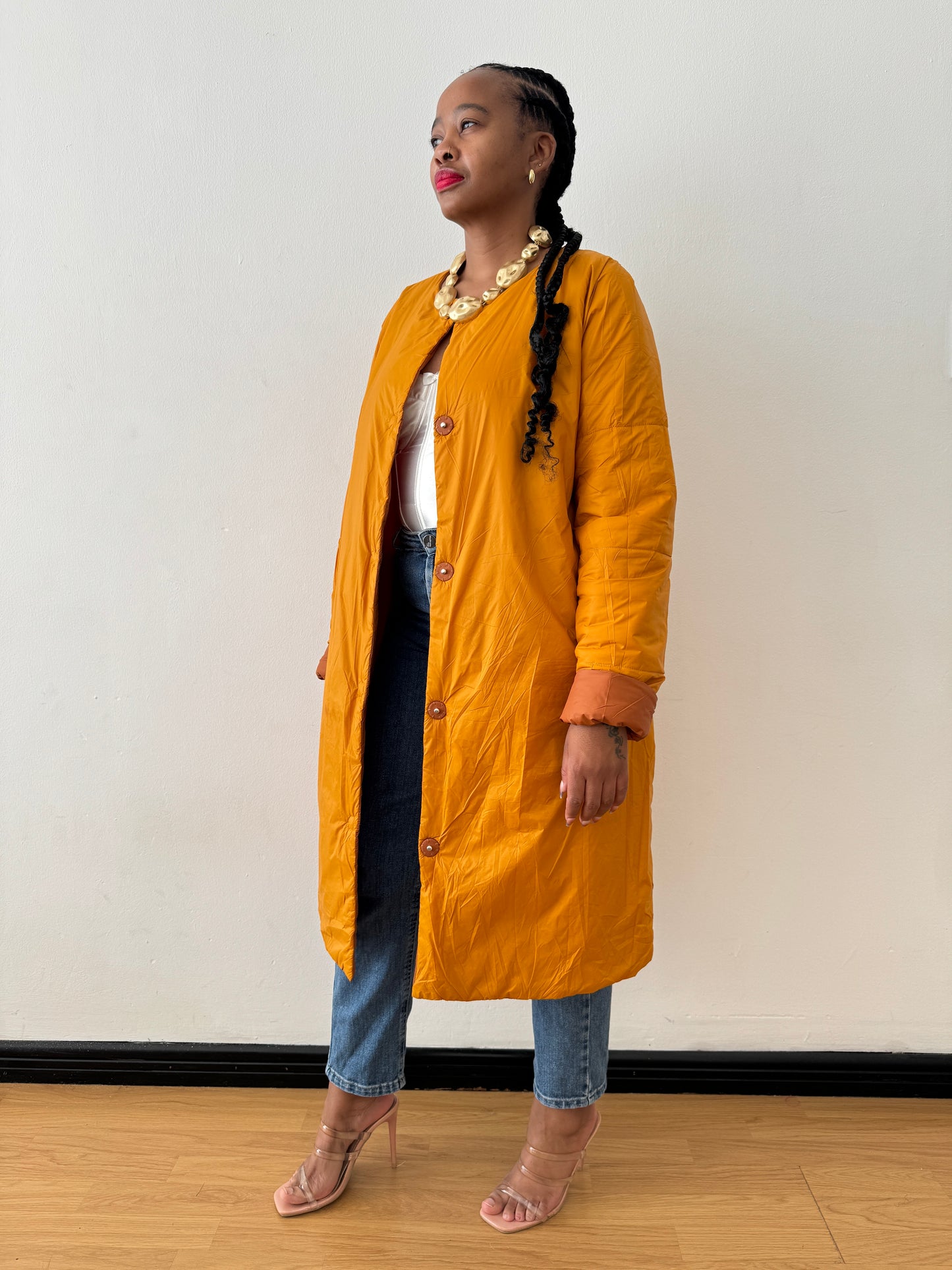 Newly Added: Brand New Light Duck Down Reversible Winter Coat with Scarf