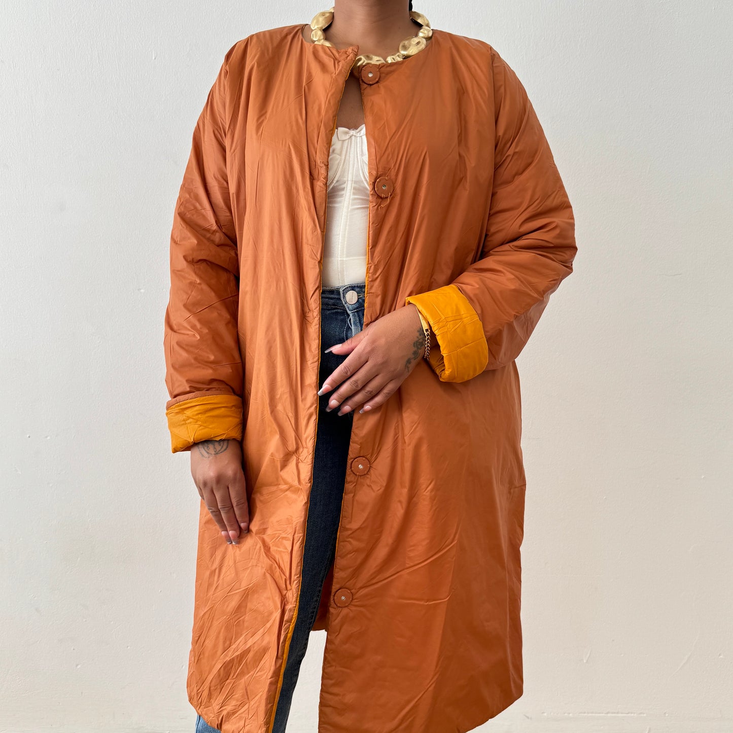 Newly Added: Brand New Light Duck Down Reversible Winter Coat with Scarf