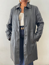 Load image into Gallery viewer, Genuine Leather Trench Coat