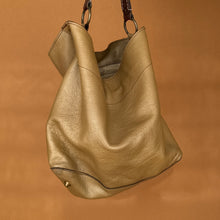 Load image into Gallery viewer, Newly Added: Genuine Leather Metallic Hobo Bag
