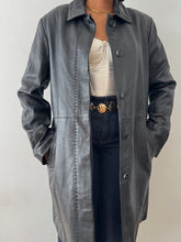 Load image into Gallery viewer, Genuine Leather Trench Coat