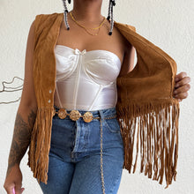 Load image into Gallery viewer, Fringe/Tassel Genuine Suede Waistcoat