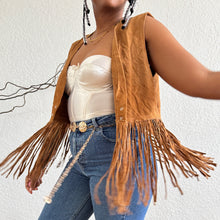 Load image into Gallery viewer, Fringe/Tassel Genuine Suede Waistcoat