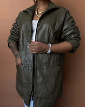 Load image into Gallery viewer, Newly Added: Basic Olive Green Genuine Leather Jacket