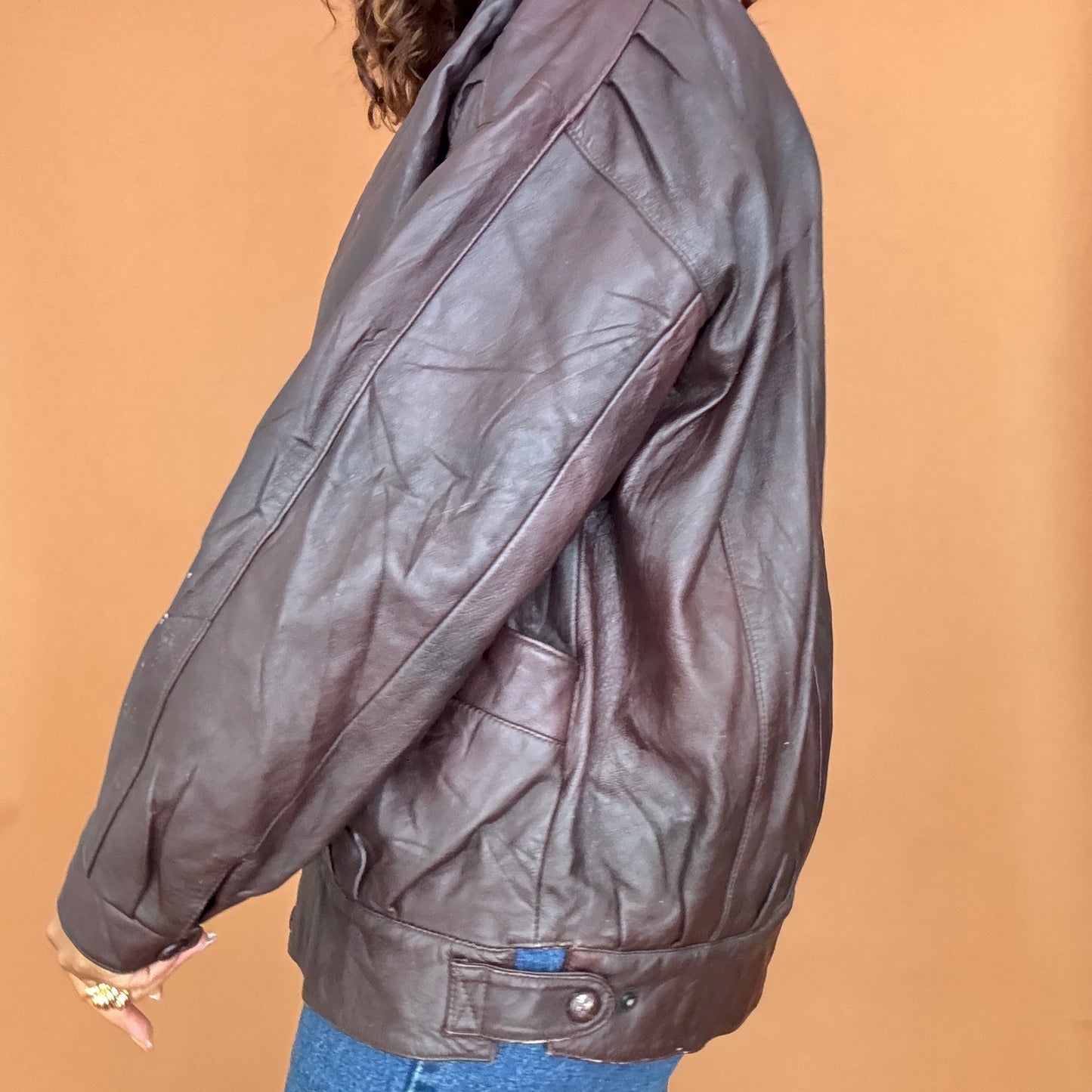 Sale: Vintage Two Tone Genuine Leather Jacket