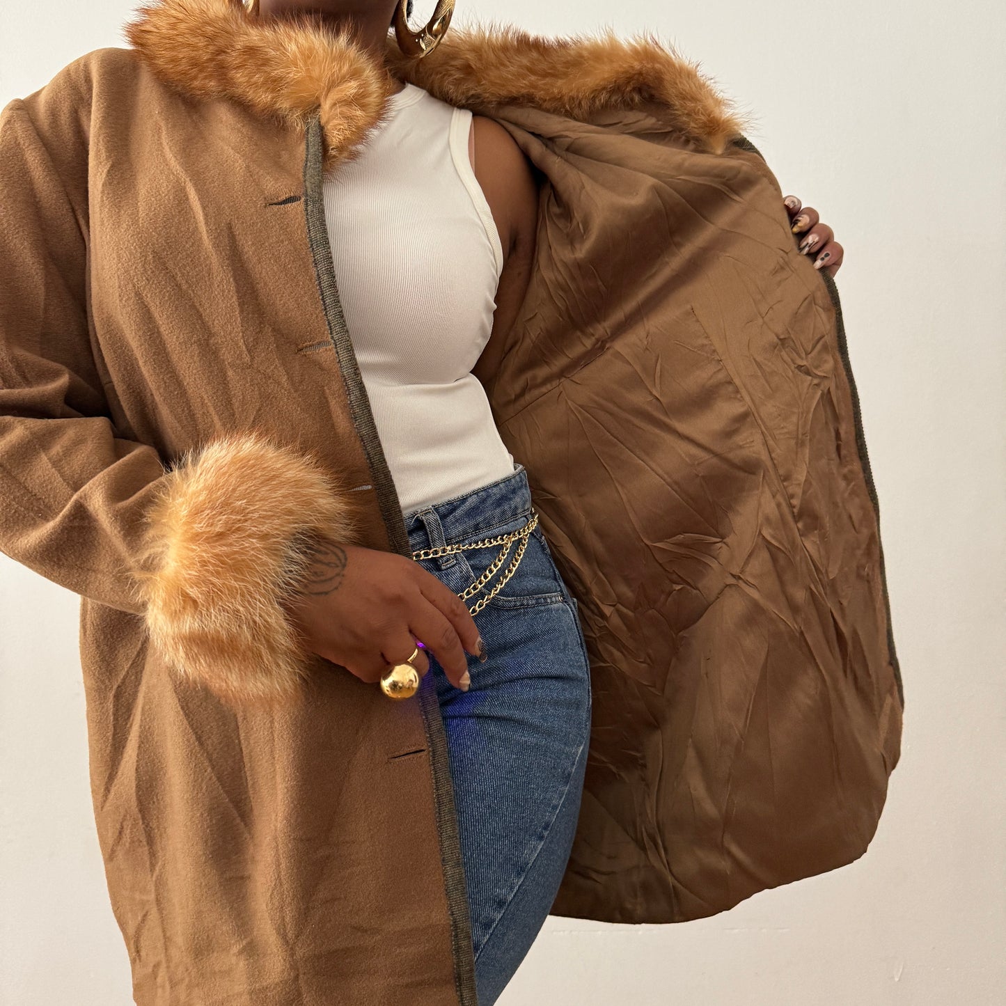 Newly Added: Genuine Fur Collar & Sleeve Winter Coat