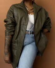Load image into Gallery viewer, Newly Added: Basic Olive Green Genuine Leather Jacket
