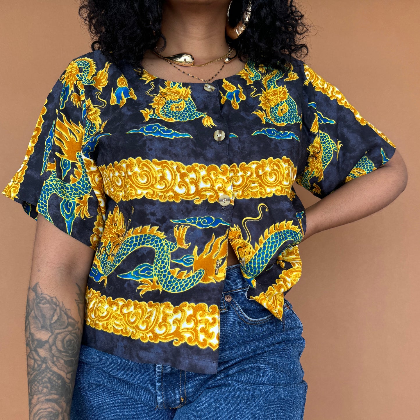 Vintage Cropped Blouse