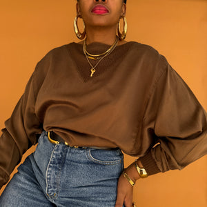 Newly added: silk and woollen batwing blouse