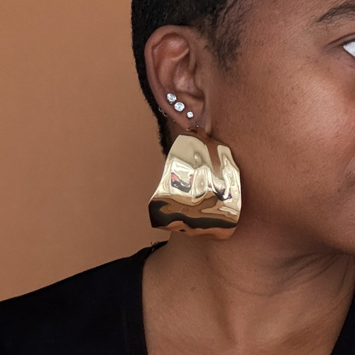 Jewellery: Gold Plated Statement Earrings