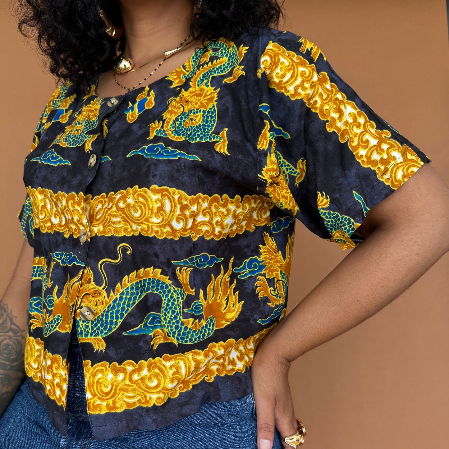 Vintage Cropped Blouse