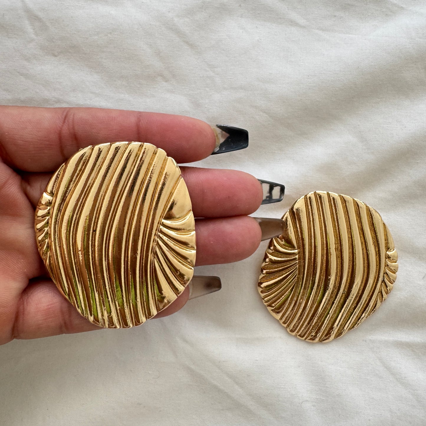 New Accessories: Shell Gold & Silver Plated Statement Earrings