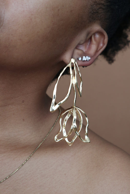 Jewellery: Gold Plated Flower Earrings - Thrift Happens 2
