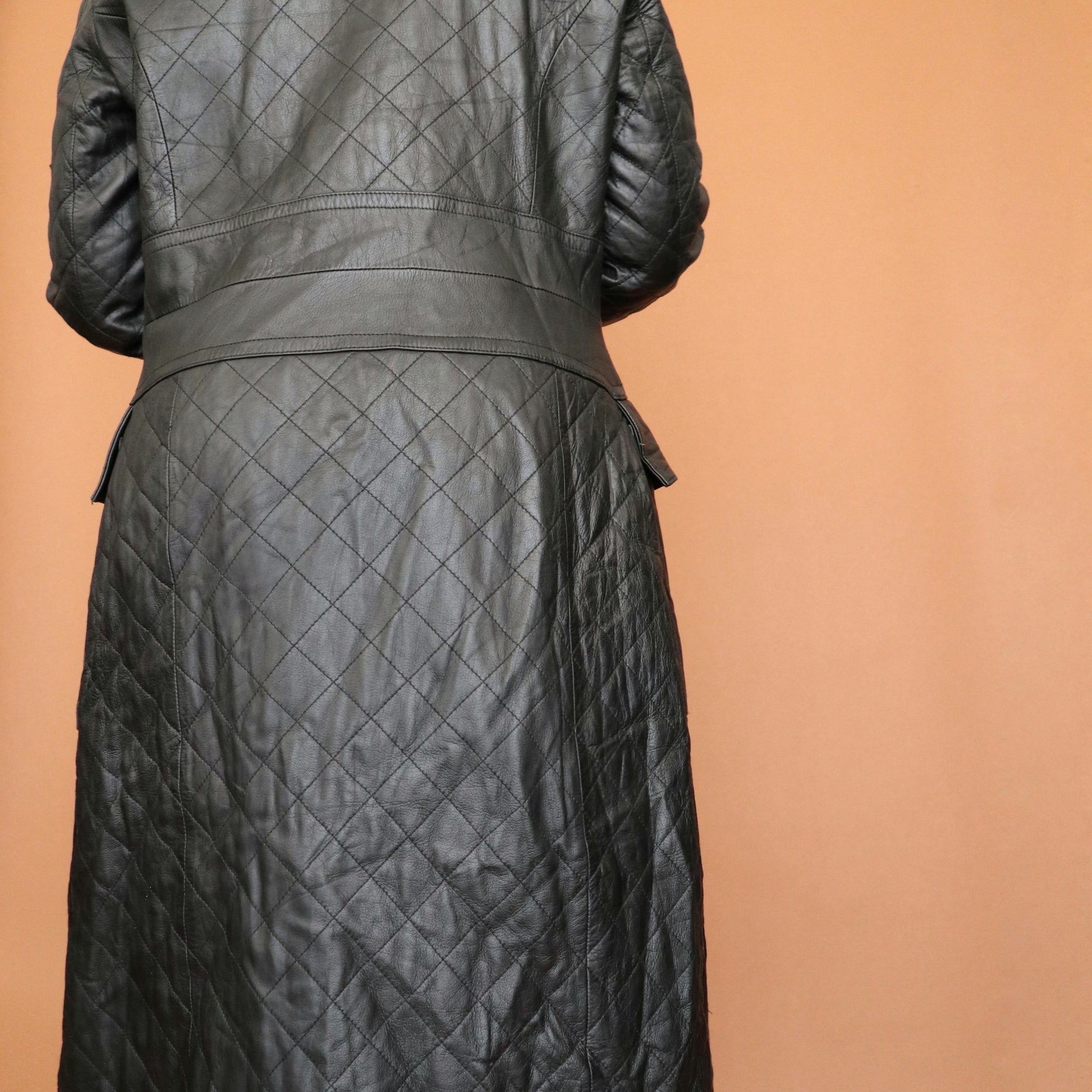 Newly Added: Genuine Leather Outstitched Leather Trench Coat - Thrift Happens 2