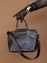 Load image into Gallery viewer, Accessories: Structured Top-Handle Leather Satchel - Thrift Happens 2