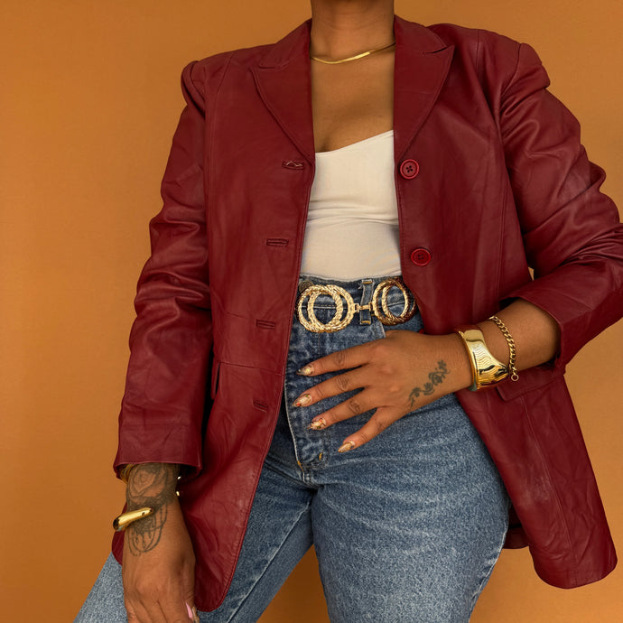 Genuine Leather Blazer