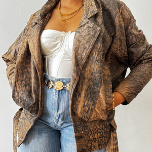 Newly Added: Genuine Leather Distressed Batwing Jacket