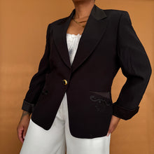 Load image into Gallery viewer, Newly Added: Vintage Elegant Blazer with Silk Collar &amp; Sleeves