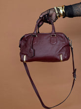 Load image into Gallery viewer, Accessories: Burgundy Pebbled Leather Mini Tote Bag - Thrift Happens 2