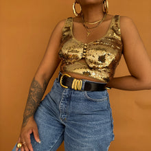 Load image into Gallery viewer, Newly Added: Branded Rabanne x H&amp;M Collab Sequined Crop Top