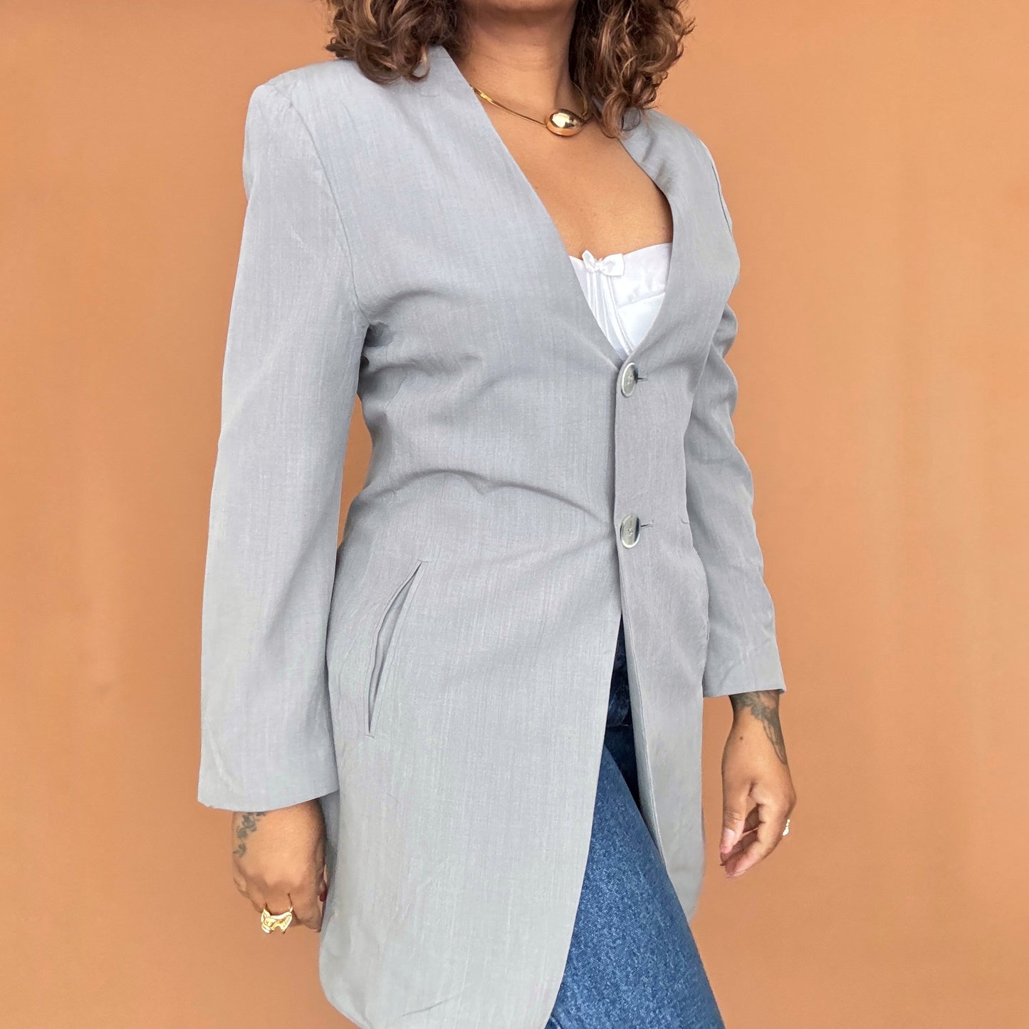 Sale: Vintage Collarless Blazer