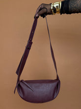 Load image into Gallery viewer, Accessories: Burgundy Crescent Shoulder Bag - Thrift Happens 2