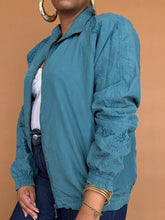 Load image into Gallery viewer, Newly Added: Teal Embroidered Lightweight Jacket