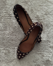 Load image into Gallery viewer, Newly Added: Genuine Leather &amp; Fur Polka Dot Heels