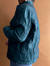 Load image into Gallery viewer, Crinkled Teal Zip Light Jacket - Thrift Happens 2