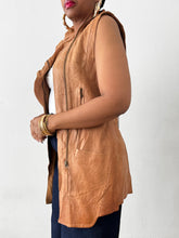 Load image into Gallery viewer, Newly Added: Genuine Leather Asymmetrical Vest