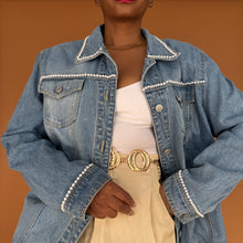 Load image into Gallery viewer, Newly Added: Denim Jacket with Pearly Detail