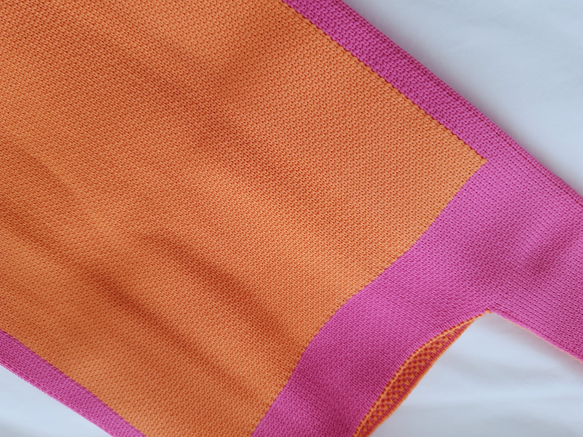 Accessories: Neon Pink & Orange Woven Bag - Thrift Happens 2