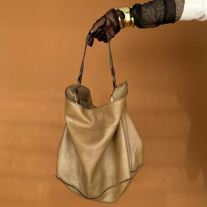 Newly Added: Genuine Leather Metallic Hobo Bag