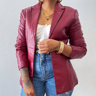 Newly Added: Outstitched Genuine Leather Blazer