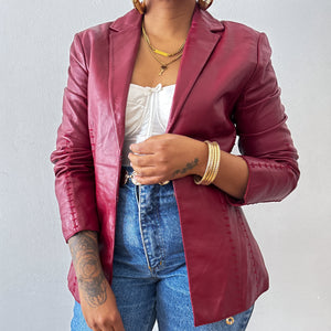 Newly Added: Outstitched Genuine Leather Blazer
