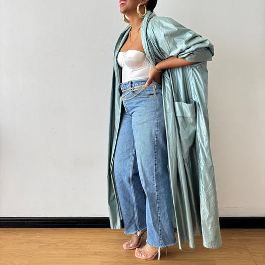 Newly Added: Shimmer Long Vintage Trench Coat Cardigan