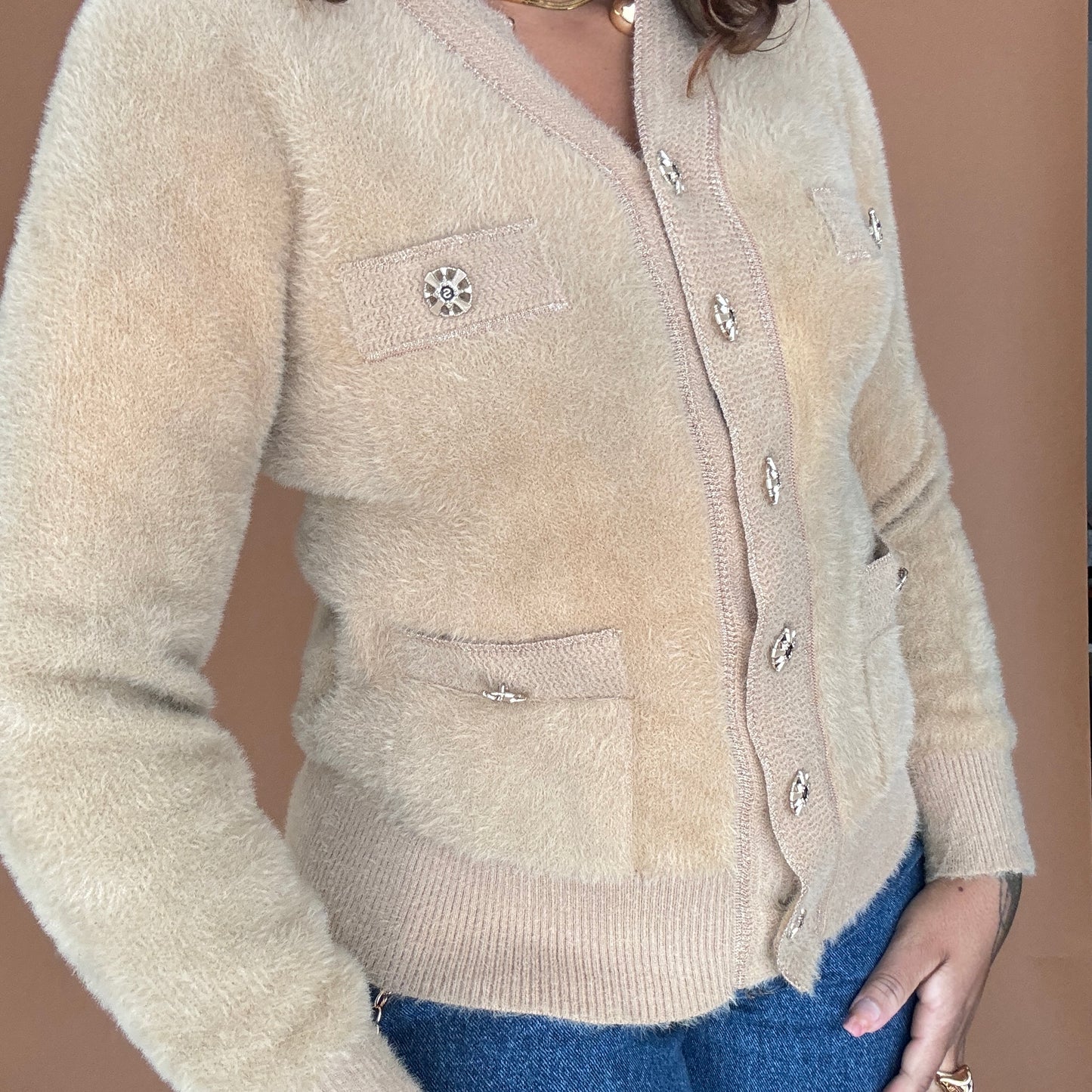 Sale: Fluffy Faux Mohair Cardigan