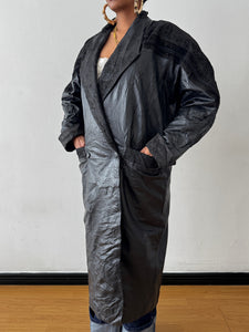 Newly Added: Genuine Leather Batwing Vintage Trench Coat