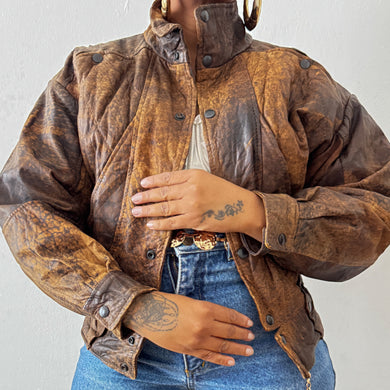 Newly Added: Distressed Bomber Genuine Leather Jacket