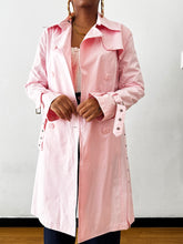 Load image into Gallery viewer, Newly Added: Pink Light Basic Trench Coat
