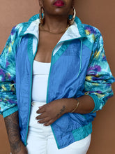 Load image into Gallery viewer, Newly Added: Blue Abstract Sleeve Windbreaker - Thrift Happens 2