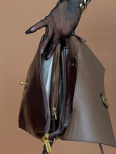 Load image into Gallery viewer, Accessories: Structured Top-Handle Leather Satchel - Thrift Happens 2