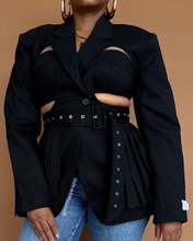 Load image into Gallery viewer, Branded: Rokh x H&amp;M Cut-Out Tailored Blazer with matching Corset/Bra - Thrift Happens 2
