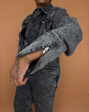 Load image into Gallery viewer, Newly Added: Batwing Acid-Wash Denim Utility Jumpsuit - Thrift Happens 2