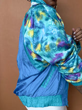 Load image into Gallery viewer, Newly Added: Blue Abstract Sleeve Windbreaker - Thrift Happens 2