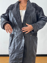 Load image into Gallery viewer, Newly Added: Genuine Leather Batwing Vintage Trench Coat