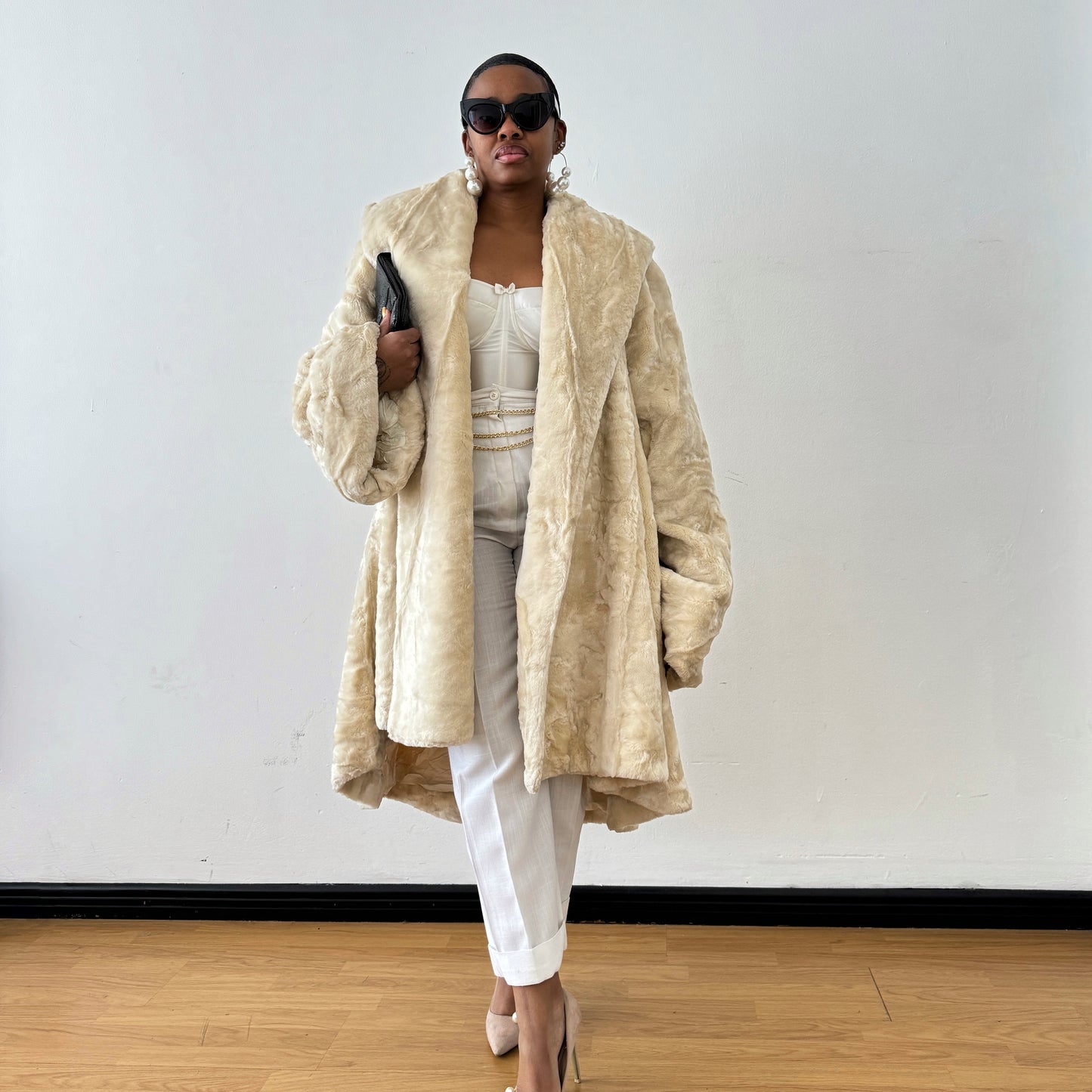 Sale: Waterfall Vintage Vegan Fur Coat