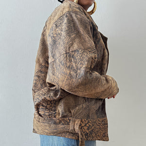 Newly Added: Genuine Leather Distressed Batwing Jacket